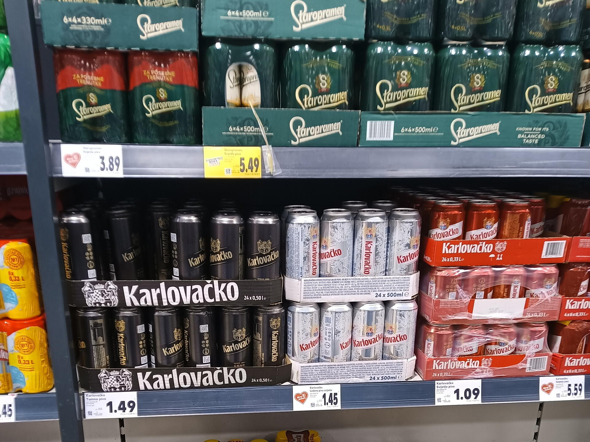 Cena piva a alkoholu v Chorvatsku