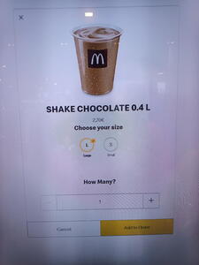 Cena milk shake McDonald’s Slovinsko