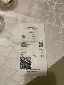 Účet za útratu v restauraci