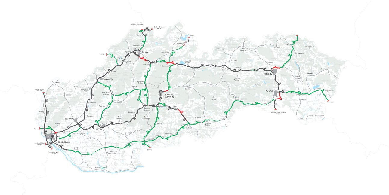 Dálnice na Slovensku: Aktuální mapa