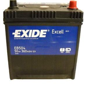 Autobaterie EXIDE Excell 12V 50Ah 360A levá EB504