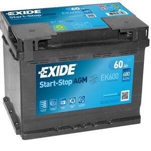 Autobaterie EXIDE Start-Stop AGM 12V 60Ah EK-600