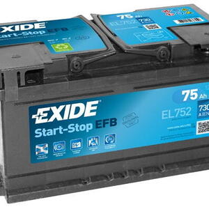 Autobaterie EXIDE Start-Stop EFB 12V 75Ah EL-752