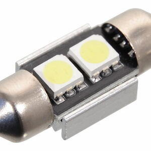 Compass Žárovka 2 SMD LED 12V suf. SV8.5 32mm s rezistorem CAN-BUS ready bílá