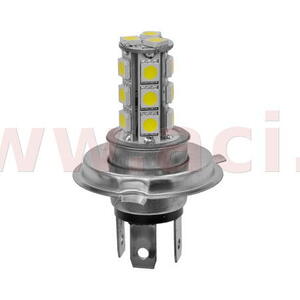 LED H4 - bílá 18x SMD5050 (patice P43t) (1 ks) bez homologace