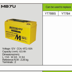 MotoBatt MB7U - 6,5Ah 100A 12V - Baterie přednabitá