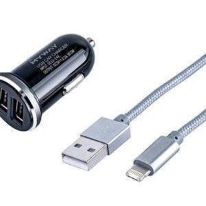 Nabíječka do auta 2xUSB + kabel LIGHTNING