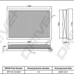 Vzduchový filtr DRIVE DP1110.10.0230