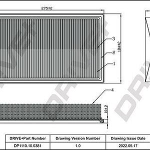 Vzduchový filtr DRIVE DP1110.10.0381