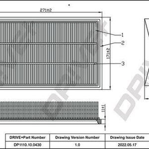 Vzduchový filtr DRIVE DP1110.10.0430