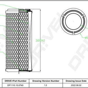 Vzduchový filtr DRIVE DP1110.10.0740