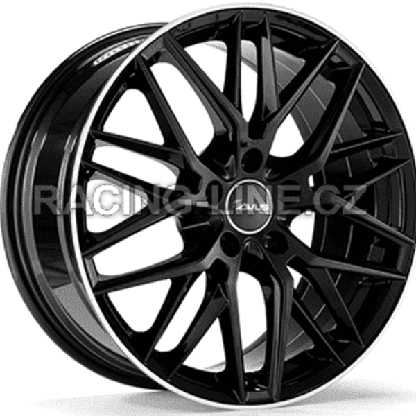 Alu kola AVUS VELGEN AF19, 19x8.5 5x112 ET35, černá lesklá + leštěný límec