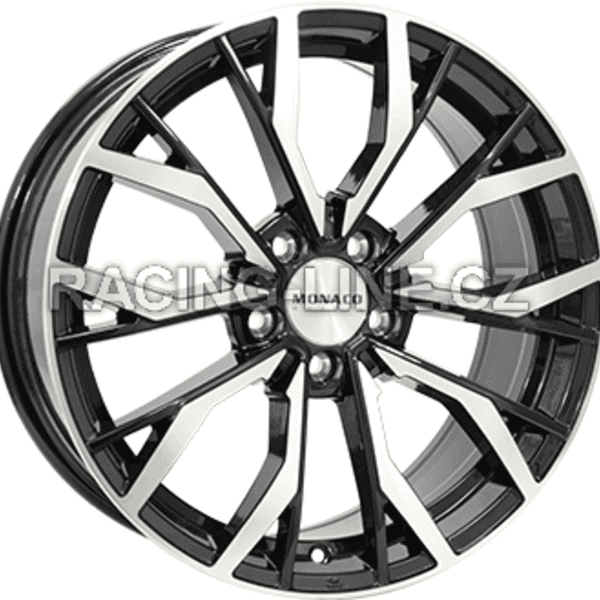 Alu kola MONACO WHEELS GP5, 18x8 5x112 ET43, černá lesklá + leštění