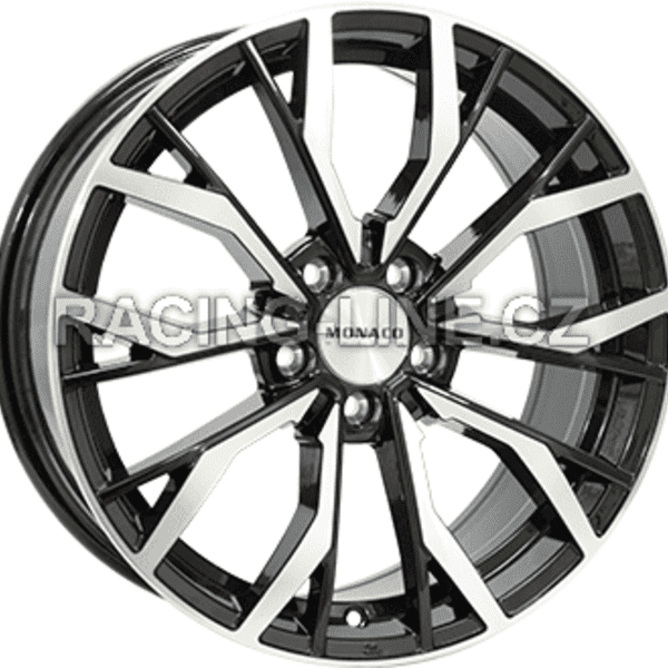 Alu kola MONACO WHEELS GP5, 18x8 5x114.3 ET40, černá lesklá + leštění