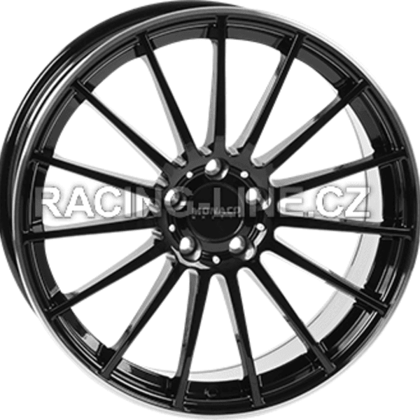 Alu kola MONACO WHEELS MC1, 19x8.5 5x112 ET45, černá lesklá + leštěný límec