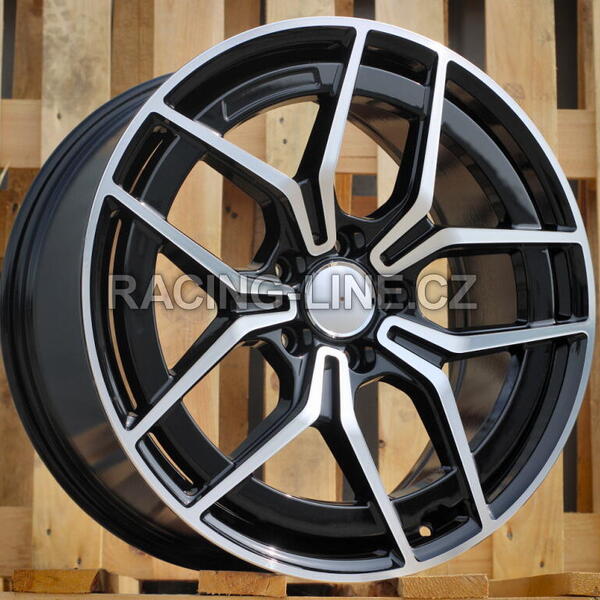 Alu kola Racing Line 3S103, 18x7.5 5x112 ET40, černá + leštění