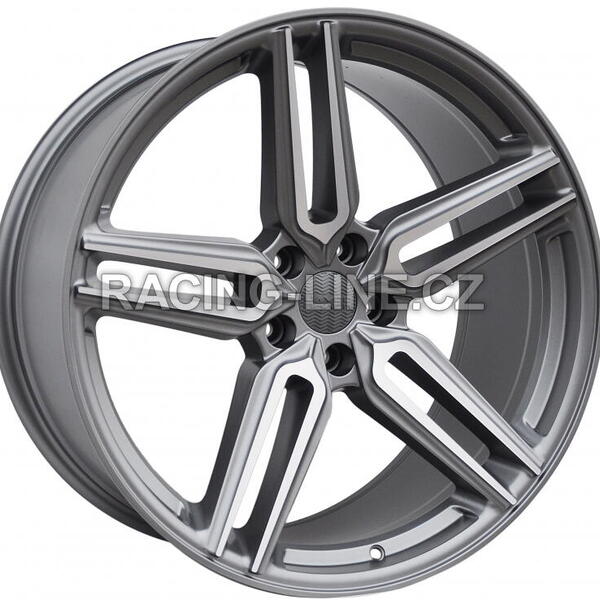 Alu kola Racing Line B1382, 20x9 5x120 ET35, šedivá matná + leštění