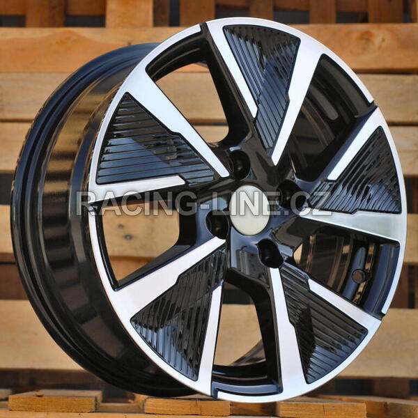 Alu kola Racing Line B5906F, 17x7 4x108 ET32, černá + leštění