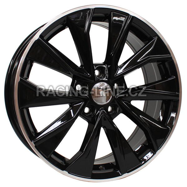 Alu kola Racing Line B5970, 17x7 5x112 ET40, Černá + leštěný límec