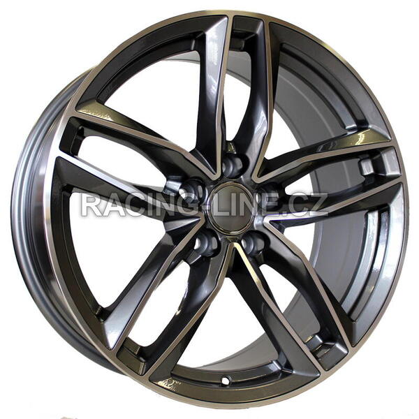 Alu kola Racing Line BK690, 16x7 5x112 ET39, šedivá + leštění