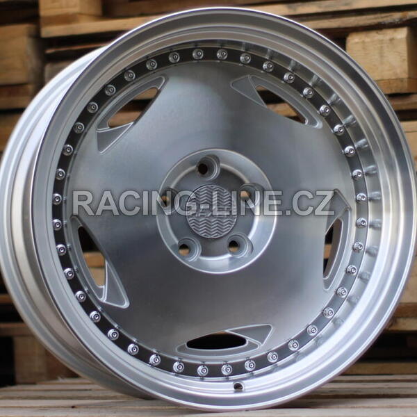 Alu kola Racing Line HX029, 16x8 4x100 ET20, stříbrná + leštění + leštěný límec