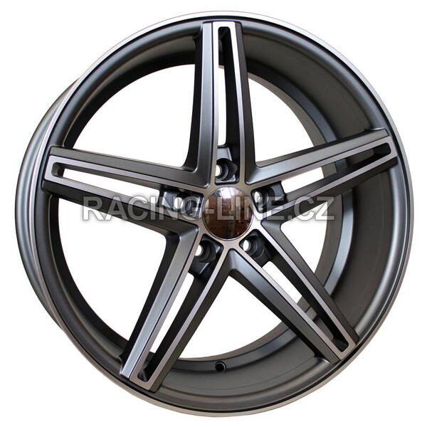 Alu kola Racing Line QC521, 18x9 5x120 ET35, šedivá matná + leštění