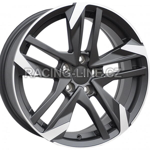 Alu kola Racing Line XE170, 17x7.5 5x108 ET44, Černá matná + leštění