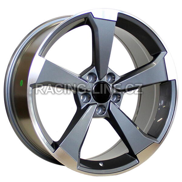 Alu kola Racing Line XE351, 17x7.5 5x112 ET45, šedivá + leštění