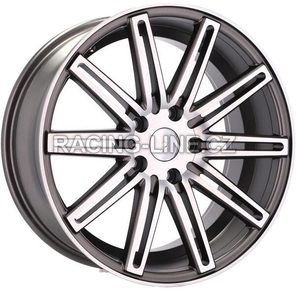 Alu kola Racing Line XF158, 18x9 5x120 ET35, šedivá matná + leštění