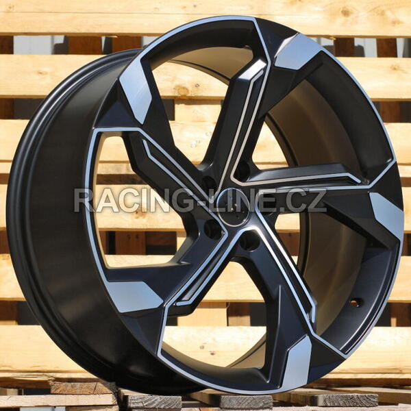 Alu kola Racing Line Y1201, 22x10 5x112 ET21, Černá matná + leštění