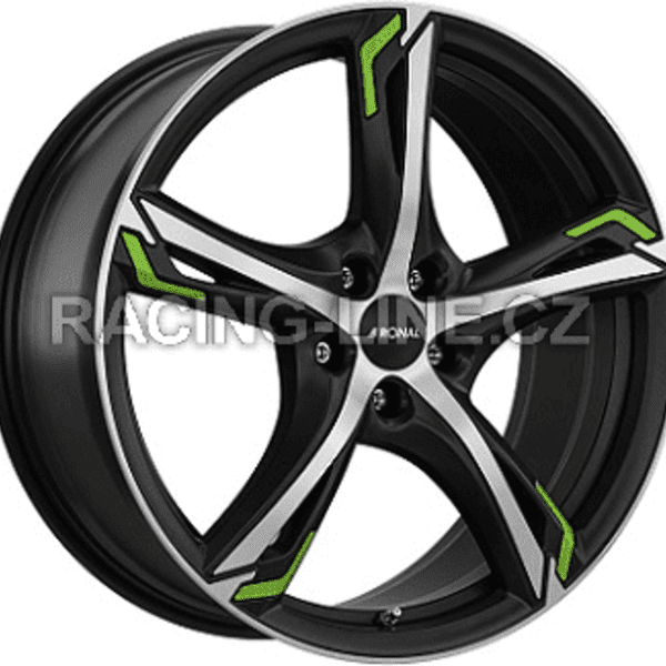 Alu kola RONAL R62 GREEN, 17x7.5 5x114.3 ET40, černá matná + leštění (zátěžová)