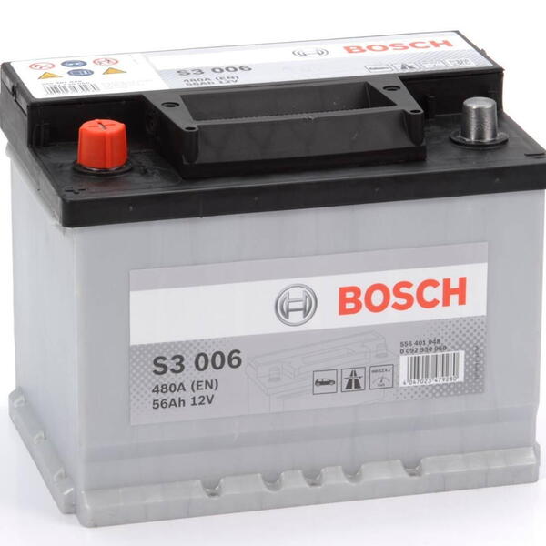 Autobaterie BOSCH S3 12V 56Ah 480A EN Levá 0092S30060