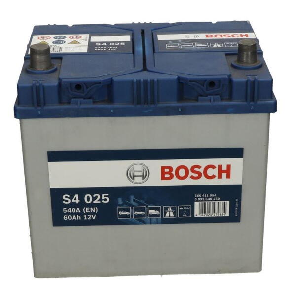 Autobaterie BOSCH S4 12V 60Ah 540A EN ASIA Levá 0092S40250