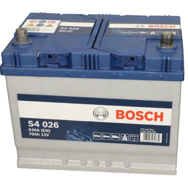 Autobaterie BOSCH S4 12V 70Ah 630A EN ASIA 0092S40260