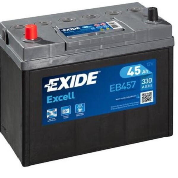 Autobaterie EXIDE Excell 12V 45Ah 300A levá EB457