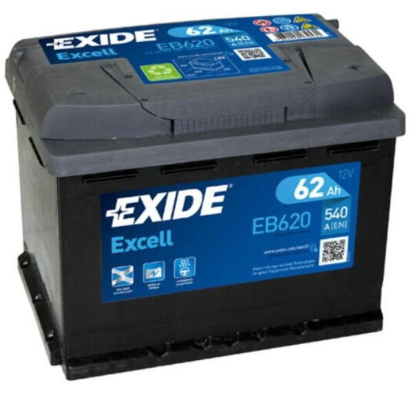 Autobaterie EXIDE Excell 12V 62Ah 540A EB620