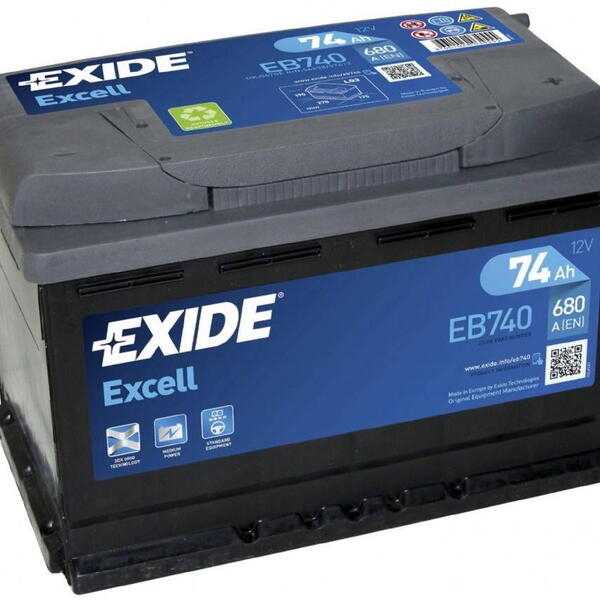 Autobaterie Exide Excell EB740 - 74Ah, 12V