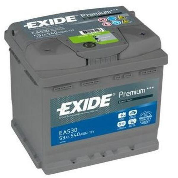 Autobaterie EXIDE Premium 12V 53Ah 540A EA530