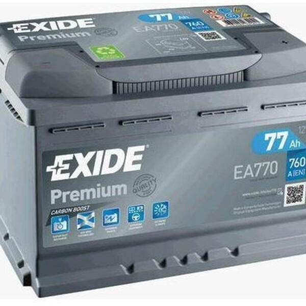 Autobaterie EXIDE Premium 12V 77Ah 760A, EA770