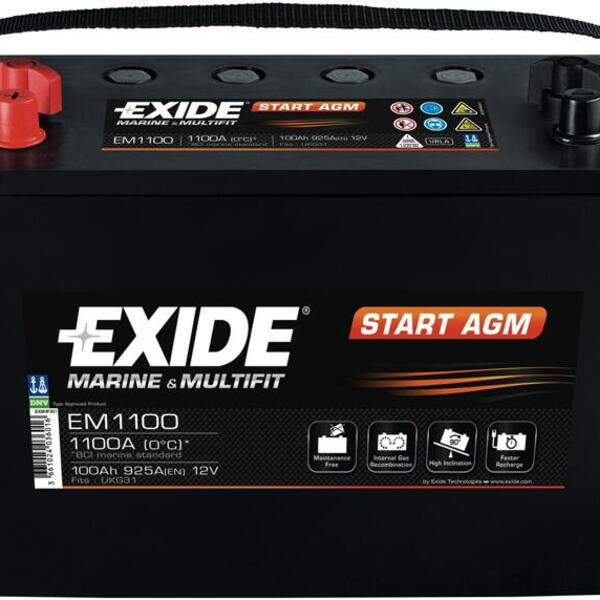 Autobaterie EXIDE Start AGM 12V 100Ah 925A EM1100