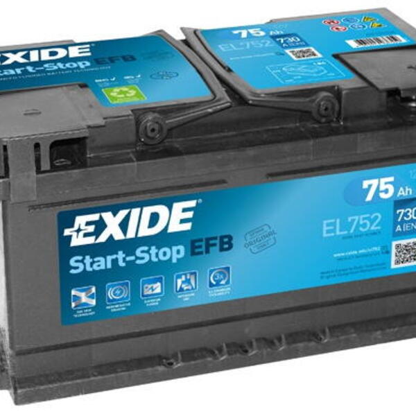 Autobaterie EXIDE Start-Stop EFB 12V 75Ah EL-752