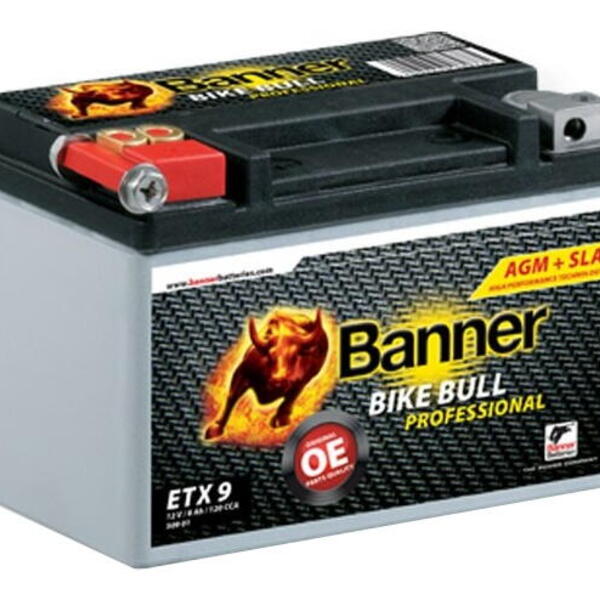 Banner Batterien GmbH Banner BIKE BULL AGM PRO 50901, ETX 9, 12V 8Ah 120A = YTX9-BS