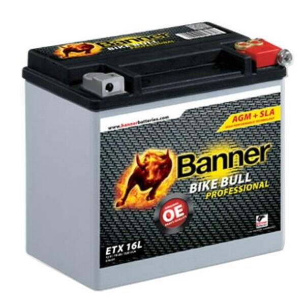 Banner Batterien GmbH Banner BIKE BULL AGM PRO 51601, ETX 16L, 12V 19Ah 325A