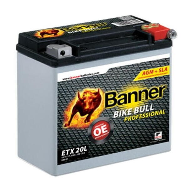 Banner Batterien GmbH Banner BIKE BULL AGM PRO 52001, ETX 20L, 12V 18Ah 310A = YTX20L