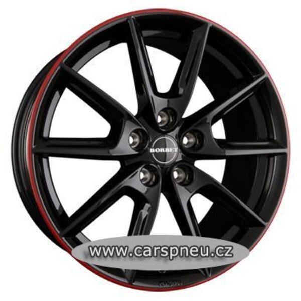 Borbet LX18 black lackiert red - 8,0x18, 5x114,3, ET40 (8x18) (497208)