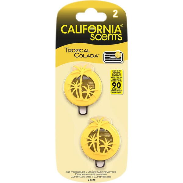 California Scents Mini Diffuser Tropical Colada - Tropický koktejl, 2 ks