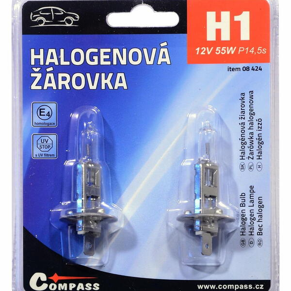 Compass Žárovka 12V H1 55W P14,5s blister 2ks