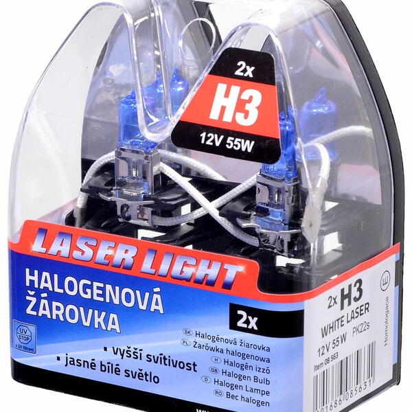 Compass Žárovka 12V H3 55W Pk22s WHITE LASER 2ks