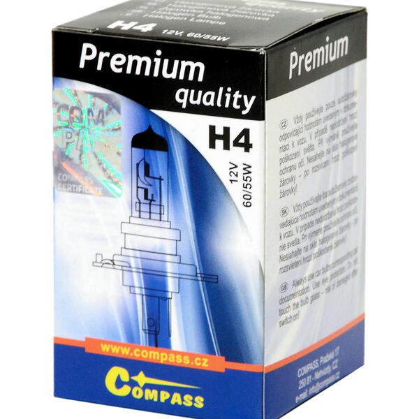 Compass Žárovka 12V H4 PREMIUM 60/55W P43t box