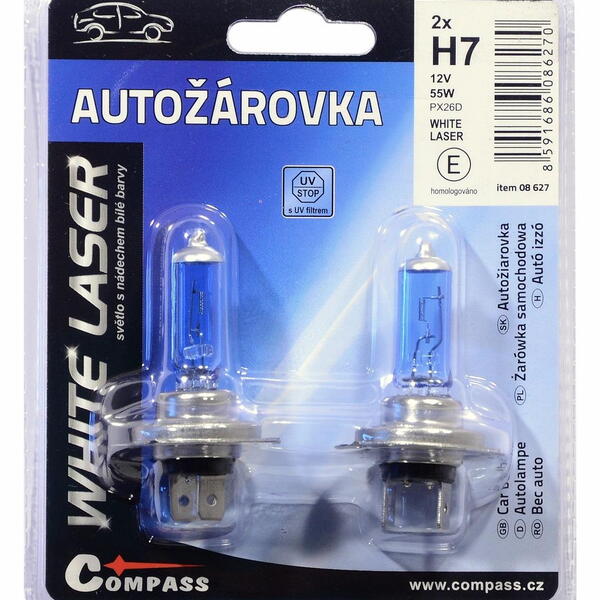 Compass Žárovka 12V H7 55W PX26d WHITE LASER blister 2ks